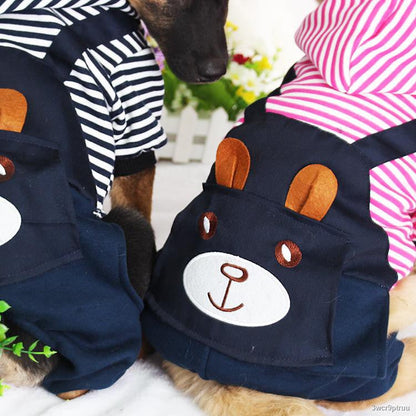 Striped Dog Hoodie Winter Outfit
