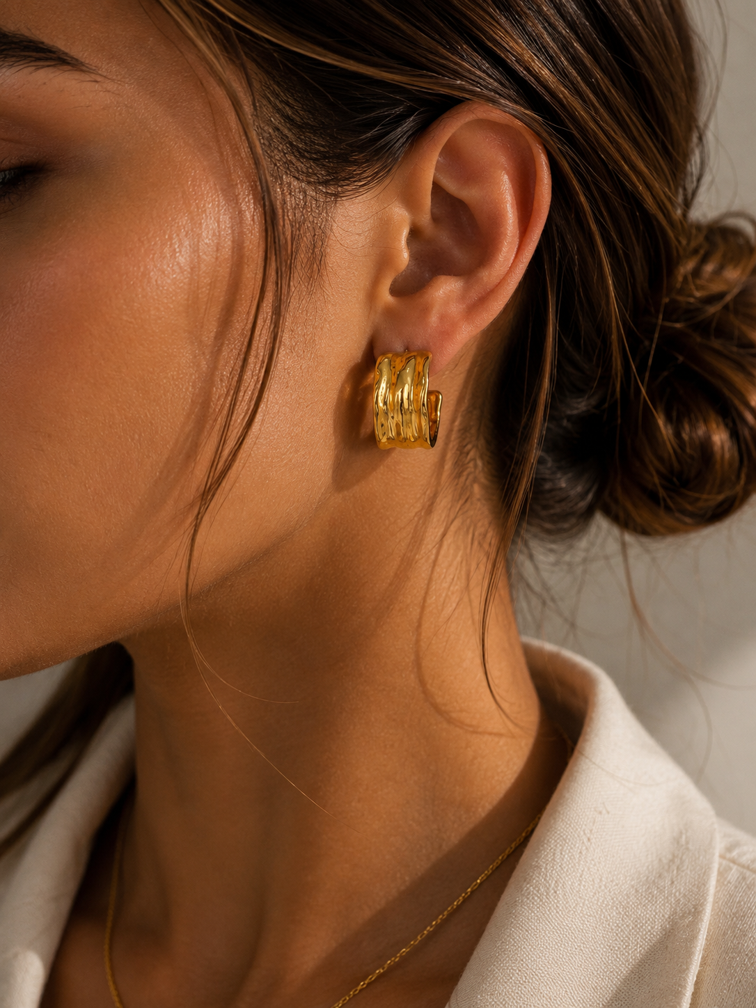 Siena Textured Hoops